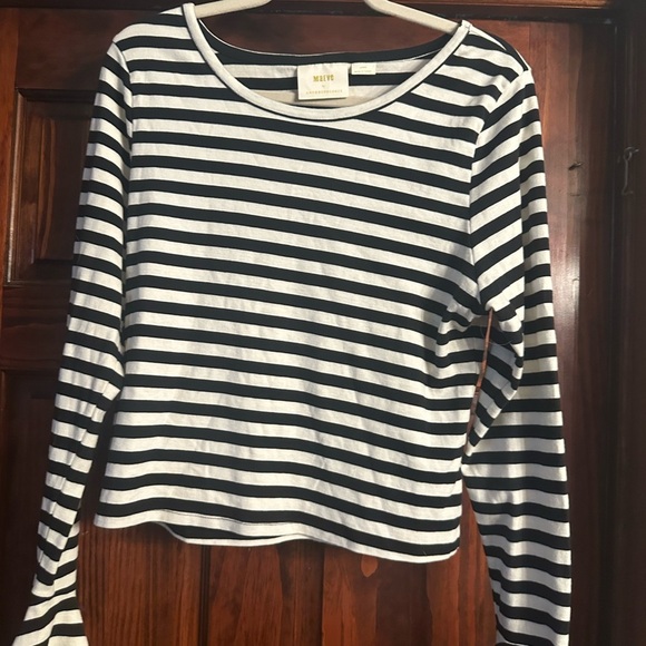 Nasty Gal Black and White Striped Women's Top by Maeve - Picture 1 of 6